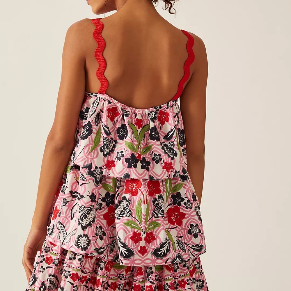 Anthropologie x Maeve Tiered Printed Mini Dress sz XL - Picture 3 of 4